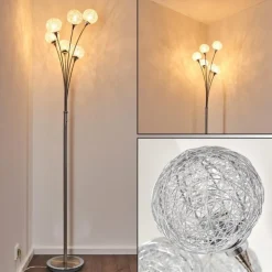 hofstein Lampadaires Et Lampes Sur Pied|Lampadaire Paul Neuhaus WOMBLE Acier inoxydable, 6 lumières
