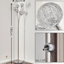 hofstein Lampadaires Et Lampes Sur Pied|Lampadaire Paul Neuhaus WOMBLE Acier inoxydable, 6 lumières