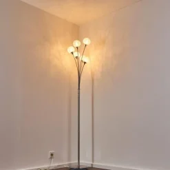 hofstein Lampadaires Et Lampes Sur Pied|Lampadaire Paul Neuhaus WOMBLE Acier inoxydable, 6 lumières
