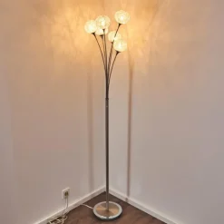hofstein Lampadaires Et Lampes Sur Pied|Lampadaire Paul Neuhaus WOMBLE Acier inoxydable, 6 lumières