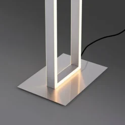 Lampadaire Paul-Neuhaus Q-KAAN LED Acier brossé, 2 lumières, Télécommandes