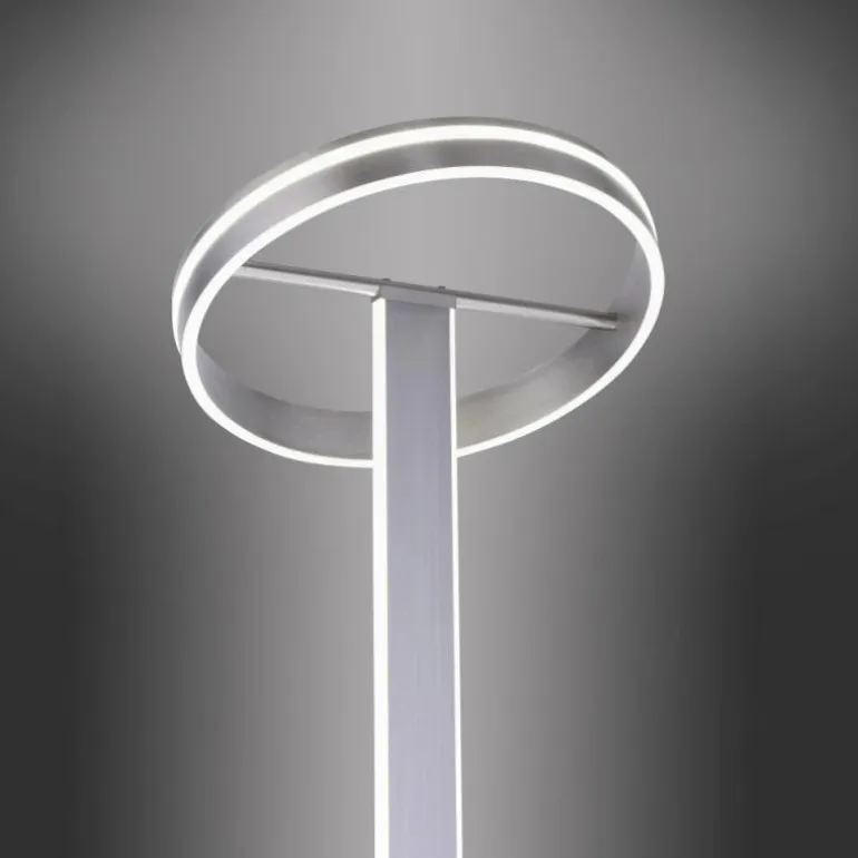 Lampadaire Paul-Neuhaus Q-VITO LED Acier brossé, 3 lumières, Télécommandes