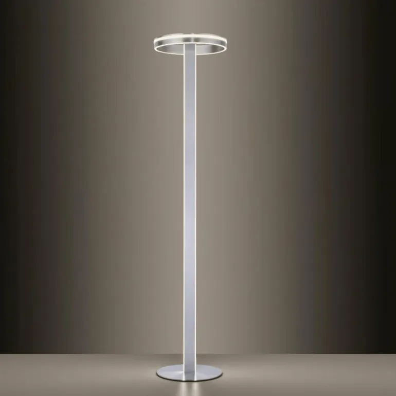 Lampadaire Paul-Neuhaus Q-VITO LED Acier brossé, 3 lumières, Télécommandes