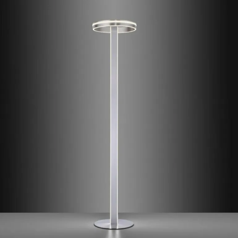 Lampadaire Paul-Neuhaus Q-VITO LED Acier brossé, 3 lumières, Télécommandes