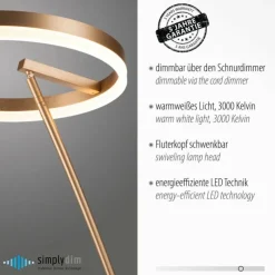 Luminaires Paul Neuhaus Lampadaires Et Lampes Sur Pied|Lampadaire Paul-Neuhaus TITUS LED Laiton, 1 lumière
