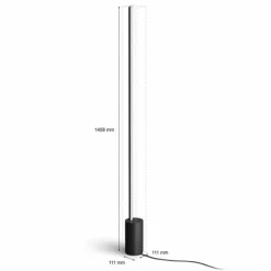 Lampadaire Philips Hue Signe LED Noir, 1 lumière, Changeur de couleurs