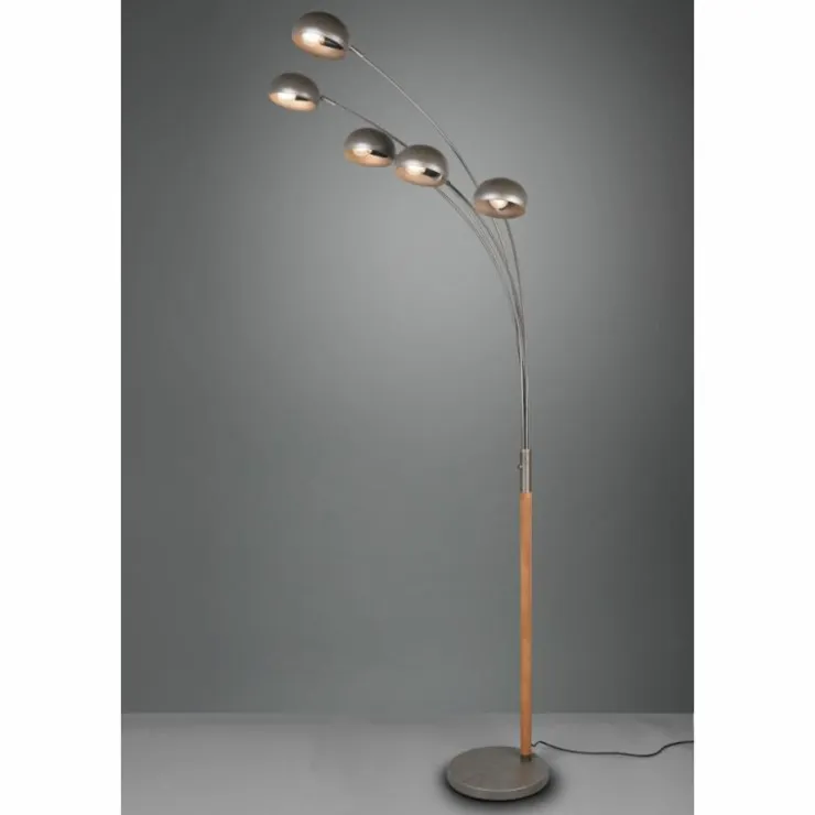 Luminaires Reality Lampadaires Et Lampes Sur Pied|Lampadaire Reality Dito Brun foncé, Nickel mat, 5 lumières