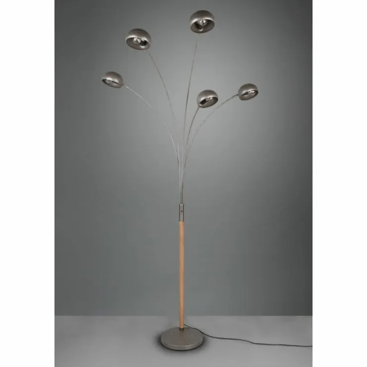 Luminaires Reality Lampadaires Et Lampes Sur Pied|Lampadaire Reality Dito Brun foncé, Nickel mat, 5 lumières