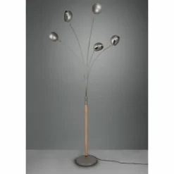 Luminaires Reality Lampadaires Et Lampes Sur Pied|Lampadaire Reality Dito Brun foncé, Nickel mat, 5 lumières
