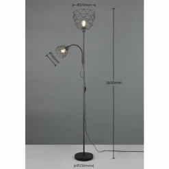 Luminaires Reality Lampadaires Et Lampes Sur Pied|Lampadaire Reality HAVAL Noir, 2 lumières