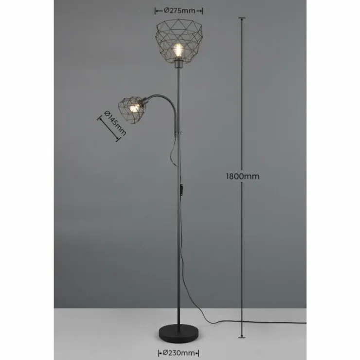 Luminaires Reality Lampadaires Et Lampes Sur Pied|Lampadaire Reality HAVAL Noir, 2 lumières