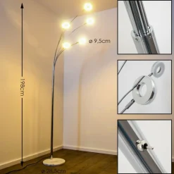 Luminaires Reality Lampadaires Et Lampes Sur Pied|Lampadaire Reality Rennes LED Chrome, 5 lumières