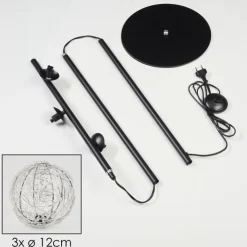 hofstein Lampadaires Et Lampes Sur Pied|Lampadaire Remaisnil Noir, 3 lumières