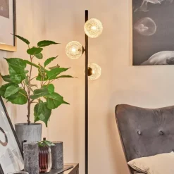 hofstein Lampadaires Et Lampes Sur Pied|Lampadaire Remaisnil Noir, 3 lumières