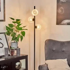 hofstein Lampadaires Et Lampes Sur Pied|Lampadaire Remaisnil Noir, 3 lumières