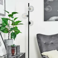 hofstein Lampadaires Et Lampes Sur Pied|Lampadaire Remaisnil Noir, 3 lumières