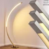 hofstein Lampadaires Et Lampes Sur Pied|Lampadaire Ruswil LED Nickel mat, 1 lumière