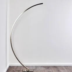 hofstein Lampadaires Et Lampes Sur Pied|Lampadaire Ruswil LED Nickel mat, 1 lumière