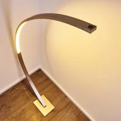 hofstein Lampadaires Et Lampes Sur Pied|Lampadaire Ruswil LED Nickel mat, 1 lumière