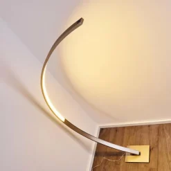 hofstein Lampadaires Et Lampes Sur Pied|Lampadaire Ruswil LED Nickel mat, 1 lumière