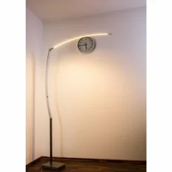 hofstein Lampadaires Et Lampes Sur Pied|Lampadaire Santa Marta LED Chrome, Nickel mat, 1 lumière