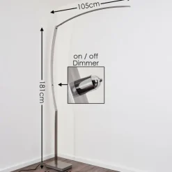 hofstein Lampadaires Et Lampes Sur Pied|Lampadaire Santa Marta LED Nickel mat, 1 lumière