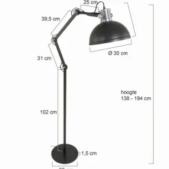 Luminaires Steinhauer Lampadaires Et Lampes Sur Pied|Lampadaire Steinhauer Brooklyn Noir, 1 lumière