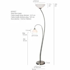 Luminaires Steinhauer Lampadaires Et Lampes Sur Pied|Lampadaire Steinhauer CAPRI Acier inoxydable, 2 lumières