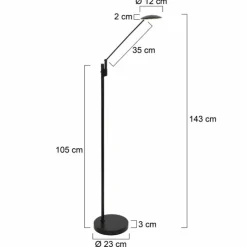 Luminaires Steinhauer Éclairage Led|Lampadaire Steinhauer Daphne LED Noir, 1 lumière