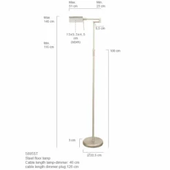 Luminaires Steinhauer Lampadaires Et Lampes Sur Pied|Lampadaire Steinhauer Mexlite LED Acier inoxydable, 1 lumière