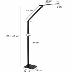 Luminaires Steinhauer Éclairage Led|Lampadaire Steinhauer Serenade LED Noir, Blanc, 1 lumière