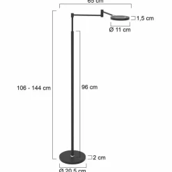 Luminaires Steinhauer Éclairage Led|Lampadaire Steinhauer Soleil LED Noir, 1 lumière