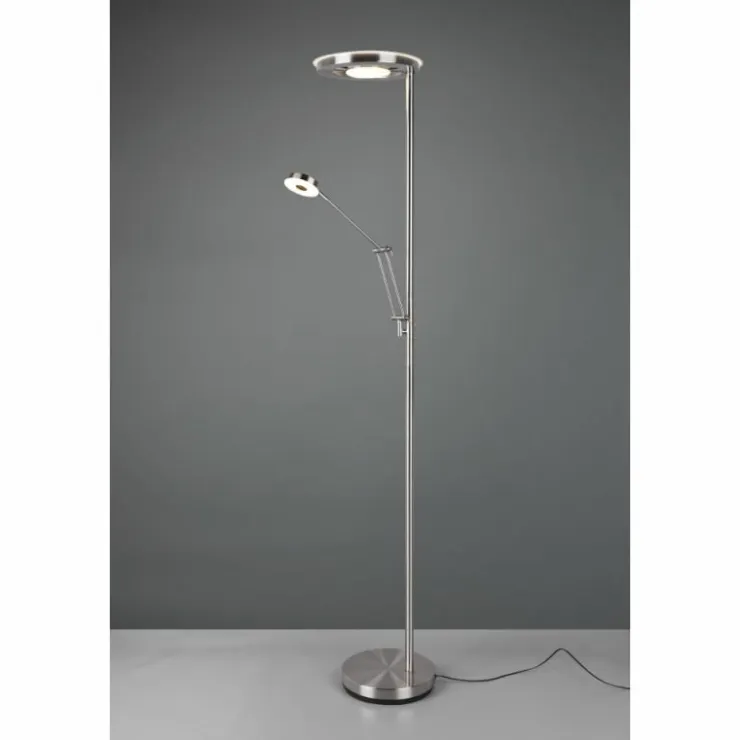 Luminaires Trio Éclairage Led|Lampadaire Trio Barrie LED Nickel mat, 2 lumières
