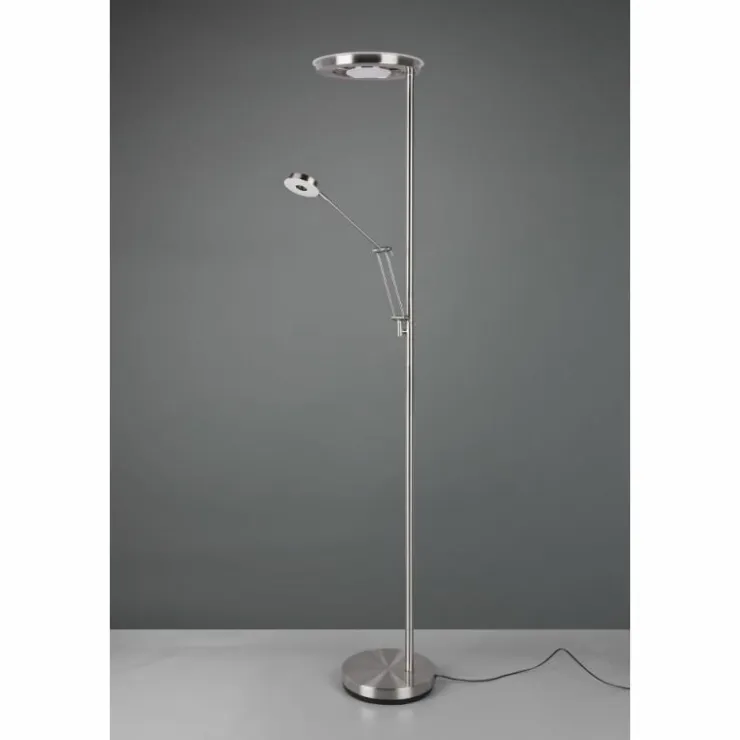 Luminaires Trio Éclairage Led|Lampadaire Trio Barrie LED Nickel mat, 2 lumières