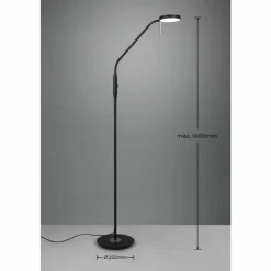Luminaires Trio Éclairage Led|Lampadaire Trio-Leuchten Monza LED Noir, 1 lumière