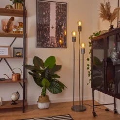 hofstein Lampadaires Et Lampes Sur Pied|Lampadaire Tyldom Argent Oxydé, 3 lumières