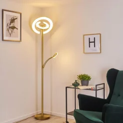 hofstein Lampadaires Et Lampes Sur Pied|Lampadaire Umag LED Laiton, 2 lumières