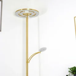 hofstein Lampadaires Et Lampes Sur Pied|Lampadaire Umag LED Laiton, 2 lumières