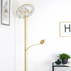 hofstein Lampadaires Et Lampes Sur Pied|Lampadaire Umag LED Laiton, 2 lumières