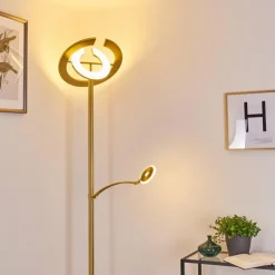 hofstein Lampadaires Et Lampes Sur Pied|Lampadaire Umag LED Laiton, 2 lumières