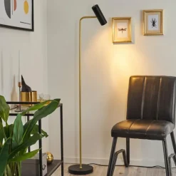 hofstein Lampadaires Et Lampes Sur Pied|Lampadaire Zuoz Laiton, Noir, 1 lumière