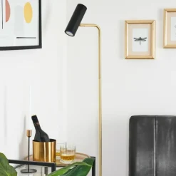 hofstein Lampadaires Et Lampes Sur Pied|Lampadaire Zuoz Laiton, Noir, 1 lumière