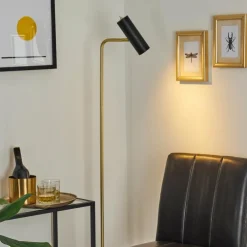 hofstein Lampadaires Et Lampes Sur Pied|Lampadaire Zuoz Laiton, Noir, 1 lumière