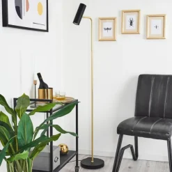 hofstein Lampadaires Et Lampes Sur Pied|Lampadaire Zuoz Laiton, Noir, 1 lumière