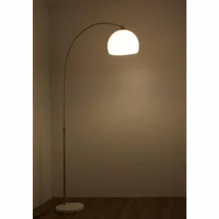 Luminaires Globo Lighting Lampadaires Et Lampes Sur Pied|Lampe à arc Globo Newcastle Marbre, Nickel mat, 1 lumière