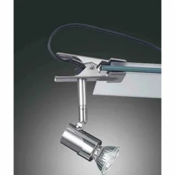 Luminaires Fabas Luce Lampes À Poser|Lampe à clipper Fabas Luce ALICE Nickel mat, 1 lumière