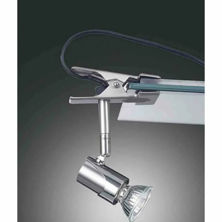 Luminaires Fabas Luce Lampes À Poser|Lampe à clipper Fabas Luce ALICE Nickel mat, 1 lumière