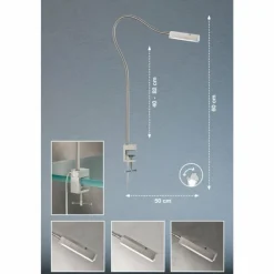 Luminaires Fischer & Honsel Éclairage Led|lampe â clipper Fischer & Honsel Raik LED Nickel mat, 1 lumière, Détecteur de mouvement