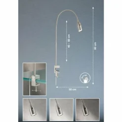 Luminaires Fischer & Honsel Éclairage Led|lampe â clipper Fischer & Honsel Sten LED Nickel mat, 1 lumière, Détecteur de mouvement