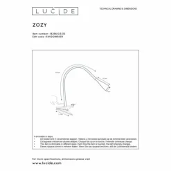 Luminaires Lucide Éclairage Led|lampe â clipper Lucide ZOZY LED Noir, 1 lumière